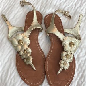 Coach gold sandals